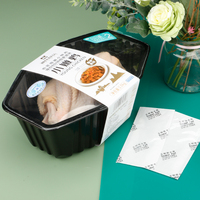 Boîte à emporter de qualité alimentaire, récipient jetable de dinde rôti avec couvercle Transparent boîte en plastique pour poulet avec couvercle et poignée