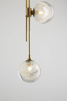 Lustre suspendu d'art minimaliste moderne nordique avec cadre en laiton électroplaqué et verre bulle pour salon, salle à manger, chevet