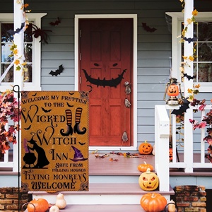 Bandera <span class=keywords><strong>de</strong></span> Jardín <span class=keywords><strong>de</strong></span> Lino para Halloween, 12x18 Pulgadas, para Decoración <span class=keywords><strong>de</strong></span> Jardín, Hecha <span class=keywords><strong>de</strong></span> Lino <span class=keywords><strong>de</strong></span> Alta Calidad, Diseños Personalizados Disponibles - Product Image 3