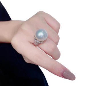 2025 Luxury Women's Engagement <b>Finger</b> <b>Ring</b> with Large Natural Pearl New Fashion Jewelry Gift Box - Product Image 5