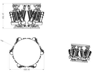 Base de movimiento de alta precisión de 6 ejes con control de <span class=keywords><strong>bus</strong></span> EtherCAT y precisión de 0.03 mm para pruebas aeroespaciales, plataforma 6DOF - Product Image 4