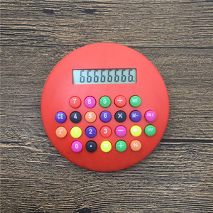 Round Colorful Candy Calculator 8 Digit Student Use Yellow ABS Material - Product Image 4