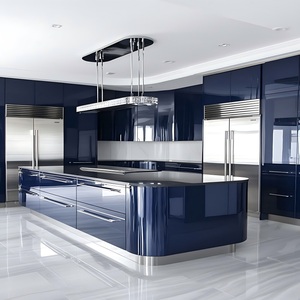 Set Completo <span class=keywords><strong>Cucina</strong></span> <span class=keywords><strong>Blu</strong></span> Romantico con Isola, Mobili da <span class=keywords><strong>Cucina</strong></span> Laccati Eco-Friendly, Design Moderno, Armadietti da <span class=keywords><strong>Cucina</strong></span> in Legno Personalizzati - Product Image 1