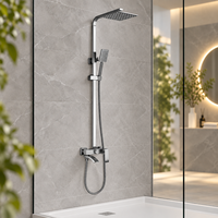 LEBED Ensemble de douche mural moderne en acier inoxydable avec distributeur de savon et design pliable