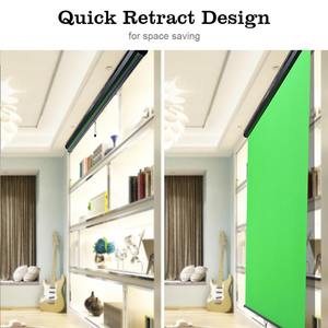 HEYU Écran vert rétractable 6x6.5FT/1.8x2M pour montage mural ou au plafond, panneau Chroma Key pour le streaming - Product Image 6