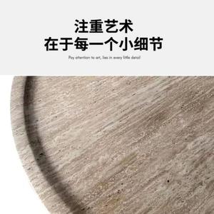 Table à thé en marbre artistique haut de gamme, style « Quiet Wind », pour salon, design de célébrité d'Internet, pierre de designer pour la maison - Product Image 3