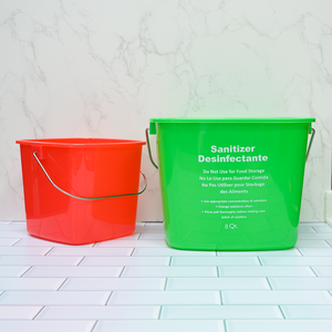 Màu Đỏ Lớn Nhựa Xô <span class=keywords><strong>8</strong></span> 6 3 <span class=keywords><strong>Quart</strong></span> Nhựa Xách Tay Vuông Làm Sạch Khử Trùng Nhà Bếp Nhựa Xô - Product Image 4