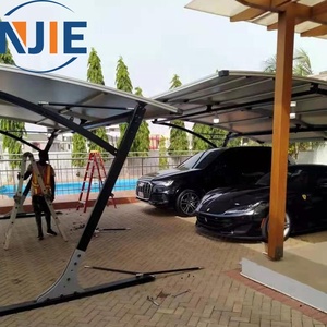 Garage et <span class=keywords><strong>carport</strong></span> en aluminium autoportant résistant aux intempéries avec <span class=keywords><strong>bois</strong></span> traité à la pression naturelle <span class=keywords><strong>pour</strong></span> le stationnement des voitures - Product Image 2