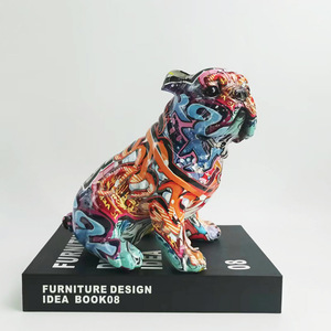 Résine bouledogue bureau stockage Statue Animal Sculpture Table multi-fonction bureau décor à la maison pièce tirelire plateau de rangement - Product Image 4