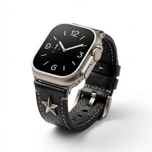 สายนาฬิกาหนังแท้ประดับหมุดสไตล์พังก์สำหรับ Apple Watch Ultra <span class=keywords><strong>2</strong></span>/Series 10 9 8 7 SE - Product Image 3