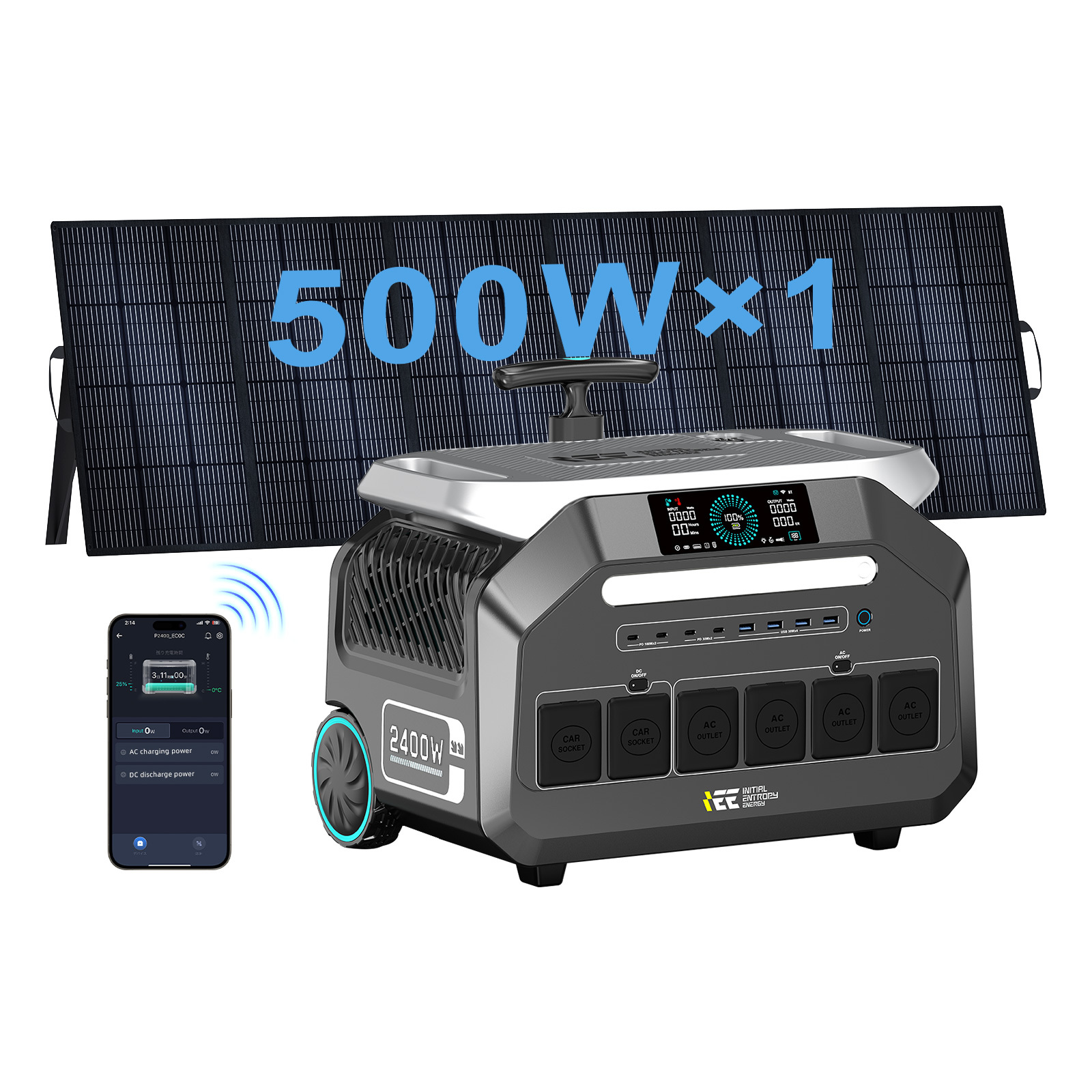 Noir + panneaux solaires 500w