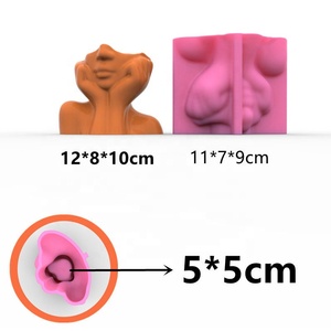 Molde de silicona para maceta de cara y mejillas, soporte de E-0001, para plantas en maceta, pegamento para hormigón de yeso - Product Image 2