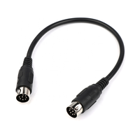 Câble d'extension d'alimentation MIDI BSSY)8 PIN DIN mâle vers Mini DIN 30 cm avec contacts en cuivre pour connexions de fils