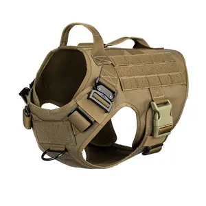 可调训练战术大型工作K9狗吊带背心，带2X金属扣和手柄
