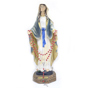 Collana religiosa con scatola regalo di preghiera cattolica rosario di legno perline - Product Image 3