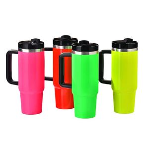 Gobelet isotherme extérieur en acier inoxydable avec poignée et paille, personnalisable avec logo, 30oz et 40oz, modèle H2.0 - Product Image 6