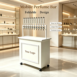 Carrello Mobile HLX <span class=keywords><strong>per</strong></span> Ricarica Profumi, Ripiano Pieghevole, Costruzione in Acciaio al Carbonio Ecologico, Ruote Bloccabili <span class=keywords><strong>per</strong></span> Centri Commerciali e <span class=keywords><strong>Negozi</strong></span> al Dettaglio - Product Image 2