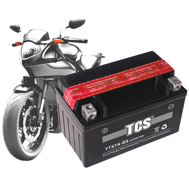 TCS 12V 7ah YTX7A-BS High Power Electric Motorcycle Electric Bike Battery and Two Wheeler Accessories Motorcycle Battery