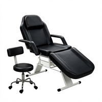 Tabouret de massage inclinable contemporain en PVC, hauteur réglable, éponge haute densité pour usage polyvalent en spa et salon