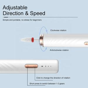 Outil à <span class=keywords><strong>ongles</strong></span> professionnel rechargeable portable, polisseuse électrique, stylo de meulage, perceuse à <span class=keywords><strong>ongles</strong></span>, acier inoxydable, 15000 tr/min - Product Image 3