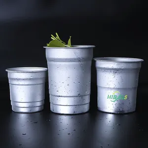 Promotional Custom Logo Recyclable Aluminum Cup 270ml 480ml 600ml Disposable Aluminum Beer Cup For Hot Drinks