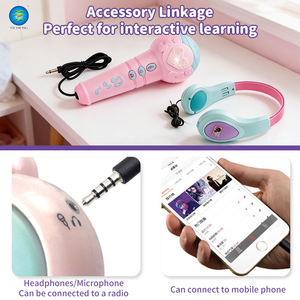 Radio éducative pour enfants avec microphone, écouteurs et câble audio, lecteur de musique portable connectable au téléphone, cadeau pour enfants - Product Image 5