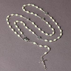 Mecrt Catholic Crucifix Luminous <b>Cross</b> Rosary Necklace Holy Soil Jerusalem Curved Needle Box Packaging for Gift Giving Jewelry - Product Image 3