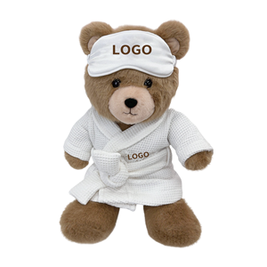 Peignoir style pyjama, masque pour les yeux, ours en peluche, compagnon de sommeil, cadeau d'anniversaire, ours en peluche - Product Image 3