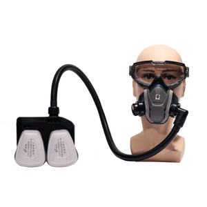 Masque <span class=keywords><strong>à</strong></span> gaz demi-visage en silicone avec double <span class=keywords><strong>filtre</strong></span> pour la protection contre les pulvérisations chimiques, la peinture et la poussière - Product Image 1