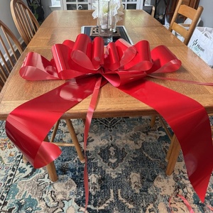 Fiocco Natalizio in Plastica Rossa Grande per Decorazione Porta d'Ingresso, Nastro Festivo Gigante a Prezzo di Fabbrica - Product Image 3