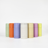 Contenant de déodorant rechargeable de 45 ml, baril en papier, bâton de cire pour cheveux en paille de blé écologique, personnalisation, emballage cosmétique, flacon