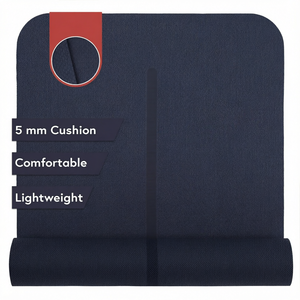 Tapis de yoga antidérapant en TPE 5 mm, tapis d'exercice en caoutchouc pour la maison, la salle de sport et le Pilates - Product Image 1