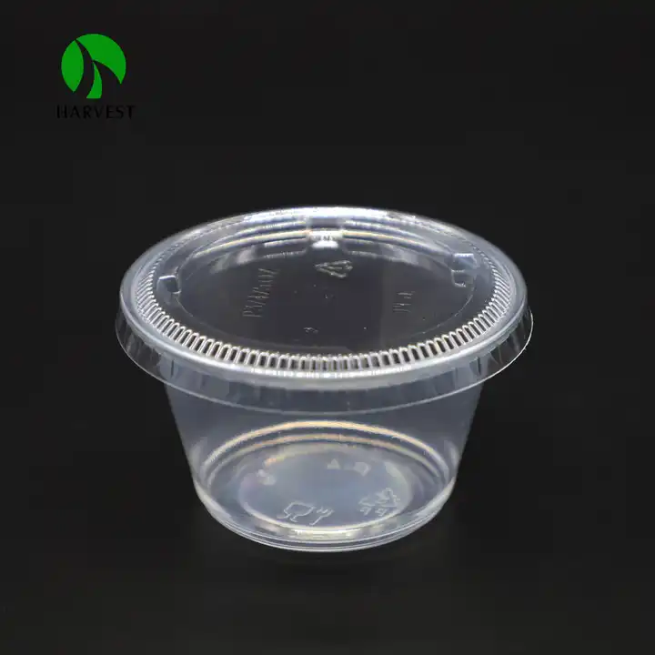 Jello short cup, 50 sets - 2 oz. disposable plastic cup with lid, souffle  cup, transparent plastic container with lid, condiment cup, sauce cup,  disposable souffle cup. (2 oz) 