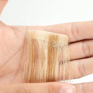 Extensions de cheveux vierges russes bruts pour femmes, ruban invisible, forte adhérence, ondulation droite régulière, double trame, qualité Remy - Product Image 2