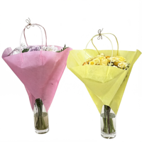Sacs d'emballage en forme de cône pliables et portables en non-tissé pour bouquets de fleurs DIY, vente en gros, pour fleuristes
