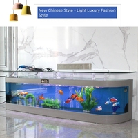 Support TV personnalisé, aquarium en verre ultra-clair, aquarium auto-nettoyant écologique sur pied pour salon