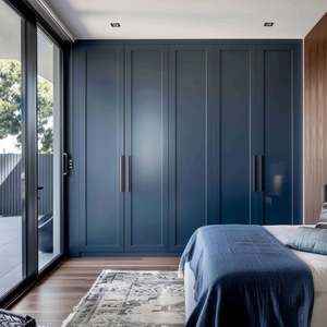 Armarios de Pared de Lujo, Muebles de Madera Combinados Personalizados, Dormitorio de Madera Moderno, Vestidor Abierto - Product Image 4