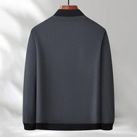Veste bomber côtelée chinée Jancoco pour homme, courte, avec fermeture éclair et poches plaquées, en laine, pour l'automne et l'hiver