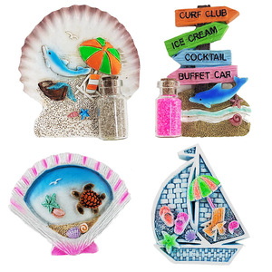 Artisanat en résine ODM de haute qualité, vie marine de l'île de la plage, aimant de réfrigérateur dauphin, mouette, crabe, globe à neige, sables dorés, souvenir de Bulgarie - Product Image 6