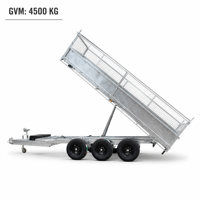 Remorque à benne basculante Q355 australienne VTA 16X7 triple essieu à 3 voies hydraulique