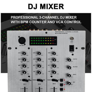 Biner DX626 Mixage <span class=keywords><strong>DJ</strong></span> professionnel à <span class=keywords><strong>3</strong></span> canaux avec console de mixage <span class=keywords><strong>DJ</strong></span> audio compteur BPM - Product Image 3