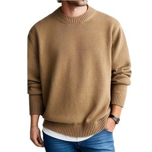 Vente en gros Nouveau pull tricoté à manches longues décontracté pour hommes grande taille pour l'automne et l'hiver Pull tricoté en coton pour hommes - Product Image 1