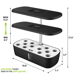 Kit de culture hydroponique intelligent pour <span class=keywords><strong>intérieur</strong></span>, 12 pots, pour légumes, avec pompe à minuterie LED 20W, multi-prises - Product Image 5
