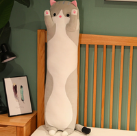 Adorable oreiller cylindrique en peluche chat, poupée longue pour personne paresseuse, jouet pour le sommeil, pour les ventes internationales