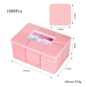 Lingettes démaquillantes pour vernis à ongles, 1080 pièces, avec logo gratuit, outils de nettoyage pour manucure, tampons en coton rose, lingettes sans peluches pour ongles - Product Image 5