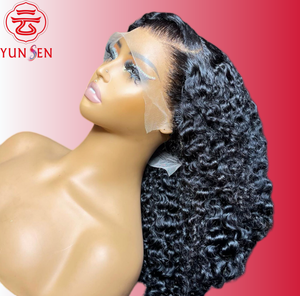 Extensions de cheveux 100% naturels vierges, tissées à la main, bouclées crépues, mi-longues, sans colle, avec dentelle frontale, couleur personnalisable, aspect naturel, pour toutes les carnations - Product Image 4