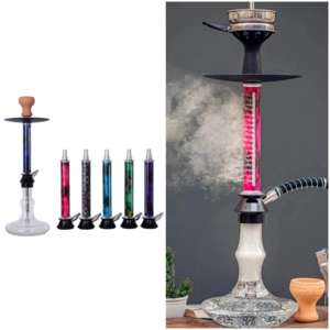 Chicha portable de luxe en verre et acier inoxydable, grande taille, de fabrication allemande, très technologique et très prisée. - Product Image 1