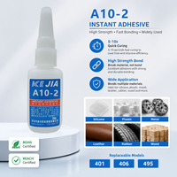 Lem Instan Universal KEJIA KJ-A10-2 Satu Komponen Transparan Cair untuk Perekat Akrilik, Logam, Plastik, Silikon, Karet 20g
