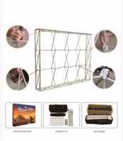 Afficheur publicitaire portable personnalisé pour salon professionnel, cadre en alliage d'aluminium rétroéclairé, tissu 100% polyester, boîte à lumière