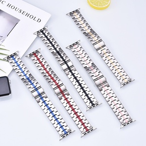 Bracelet de luxe en acier inoxydable pour Apple Watch Series 10 9 8 7 6 SE Ultra 2, style Iron Man, bracelet en métal à 3 maillons - Product Image 1